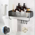 Onemake Suction Cup Shower Caddy, No Drilling Bathroom Organizer Shelf, Strong Vacuum Suction Holds Up to 22 lbs, Removable Shower Shelf for Tile Glass, Kitchen & Bathroom Storage Basket
