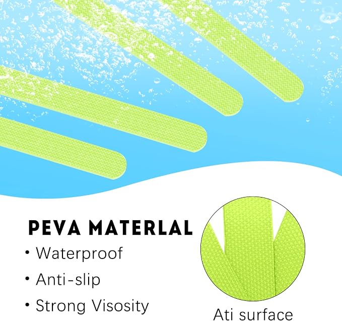 Kyerivs Anti-Slip Shower Strips, Safety Shower Treads Stickers - 24 Pics, Bathtub Non Slip Stickers, Anti Skid Tape for Shower,Tub,Steps, Floor-Strength Adhesive Grip Appliques for Baby,Senior,Adult