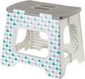 Vigar Compact Folding Step Stool - 12-1/2 Inch Foldable Step Stool for Adults, Lightweight Portable Stool with Handle, Non Slip Step Stool, Space-Saving Stool up to 330 lb - Geometric Body