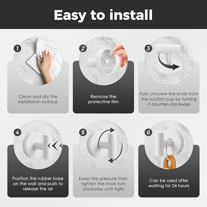 Shower Hooks for Inside Shower,No-Drill Removable&Reusable Towel Hooks for Bathroom,Heavy Duty Suction Cup Hooks for Glass Window,4 Packs(White)