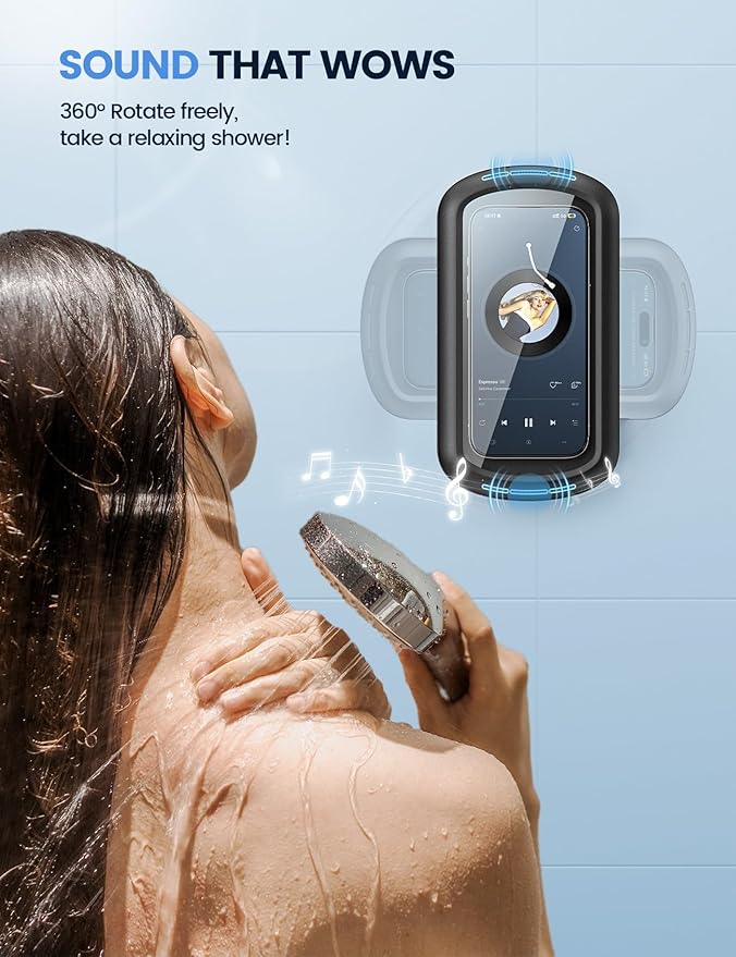 Lamicall Shower Phone Case Holder Waterproof - Bigger Size for More Phone(4"-7"), Shower Bathroom Bathtub Wall Mount Stand, Cellphone Accessories Gift for iPhone 17 Pro Max, S25 Ultra