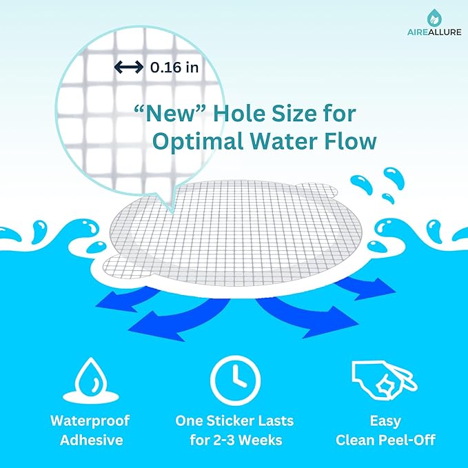 25 Pack Disposable Shower Drain Hair Catcher Mesh Stickers - Peel & Stick Drain Strainers to Prevent Clogs, Strong Waterproof Adhesive, Mess-Free Disposable Drain Covers for Shower & Bathtub