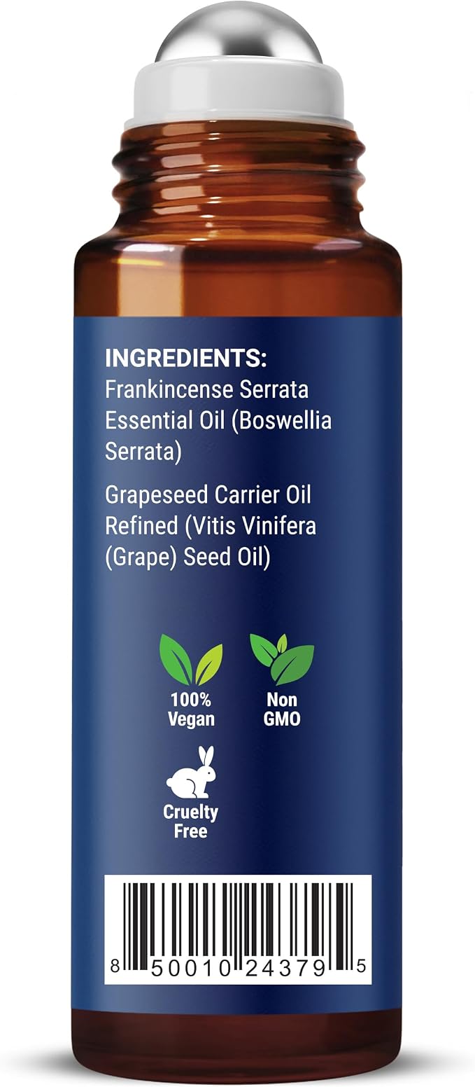 Frankincense Essential Oil Roll-On Blend 10 ml - Pure, Natural Oil with Grapeseed for Aromatherapy & Skin Care - Nexon Botanics