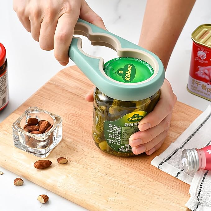 Bottle Opener for Arthritic Hand,Jar Opener for Old People, Children, Women, Those with Weak Hands,Multifunctional Kitchen Gadgets (A-Green)