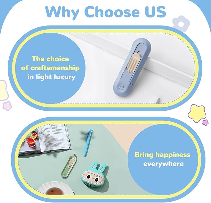 20 PSC Box Cutter,Retractable Box Opener, Package Opener, Easy Slide Retractable Cute Utility Knife For Opening Daily Express Boxes, Envelopes, Packages, Paper tapes and more (20 PSC Box Cutter)