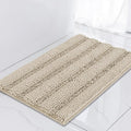 Turquoize Luxury Chenille Bath Rug for Bathroom Rugs Extra Absorbent Bath Mat Non Slip Microfiber Shower Rugs for Bathroom Microfiber Shaggy Carpet Rug Size, 17"x 24", Fog