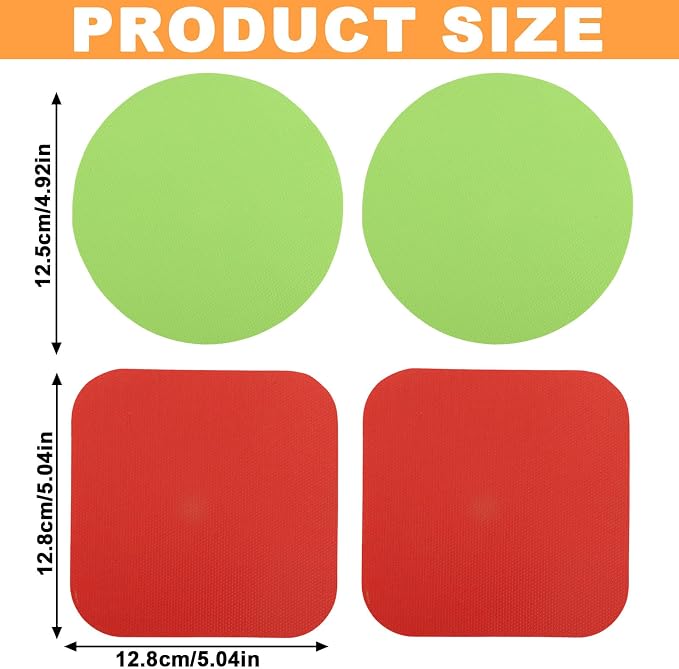 LUTER 4pcs Jar Opener Gripper Pads, Rubber Jar Grippers Multi-function Jars Opener for Seniors Kitchen Coasters(Red, Green)