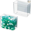 iDesign Magnetic Small Clear Plastic Organizer Bins for Laundry Room Storage - 2-Pack