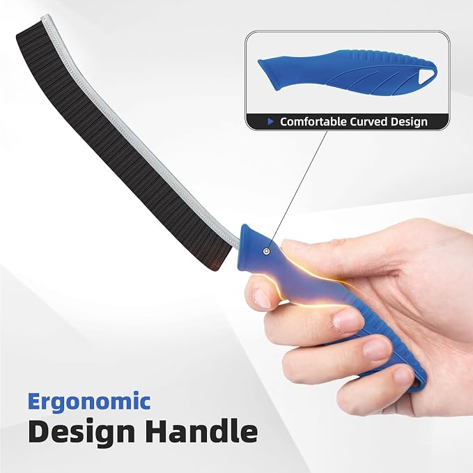 FOOGWEE Hard Bristle Crevice Cleaning Brush - Cleaning Supplies - Grout Cleaning Brushes for Household Use - Crevice Cleaning Tool for Bathroom, Home and Kitchen (3, Blue)