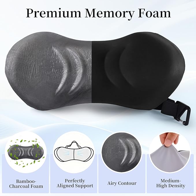 Lumbar Support Pillow for Office Chair - Lumbar Pillow for Car - Ergonomic Lumbar Support Pillow for Car Automotive Seat Cushions (Classic Black)