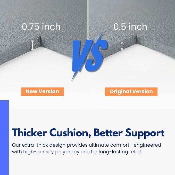 Art3d 3/4" Thick Kitchen Mats for Floor, Waterproof 20" X 39" Cushioned Comfort Mat, Long Anti Fatigue Mats for Kitchen, Ergonomic Standing Office Desk, Home and Garage, Grey