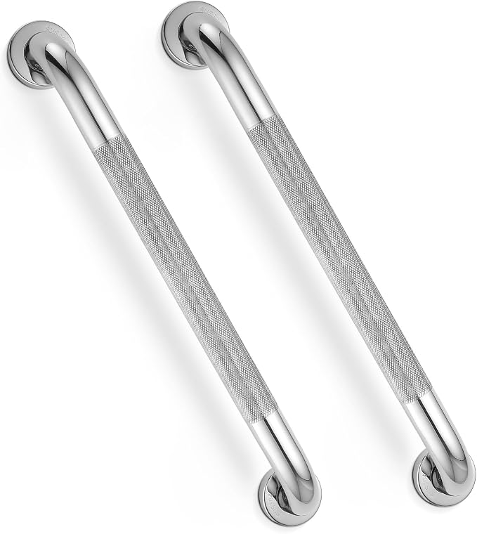 Grab Bars for Shower, Zynuhmo 2 Pack 20 Inch Anti Slip Bathroom Safety Grab Bar 1.25" Diameter Stainless Steel Shower Handrail for Handicap Injury Pregnant Senior Assist Shower Handle(Polished Nickel)