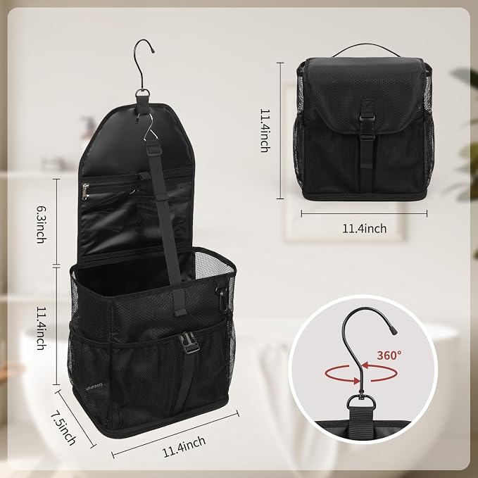 Ethereal Hanging Mesh Shower Caddy Portable for College Dorm Room Essentials, Large Capacity Shower Bag for Guys/Girls, for Beach, Swimming, Gym