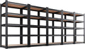 5-Pack Garage Shelving for Multi-Room Home Storage & Organization, 71"H x 32"W x 14"D 5-Tier Adjustable Metal Storage Rack for Tools, Household Items, Garage, Workshop,Pantry&Basement Storage