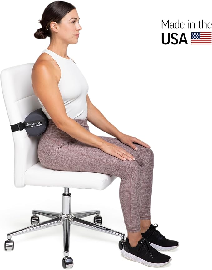 OPTP The Original McKenzie Lumbar Roll – USA-Made Low Back Lumbar Support for Office Chair & Car Seat Back Support Cushion. The Preferred Lumbar Pillow by Physical Therapists - Standard Density