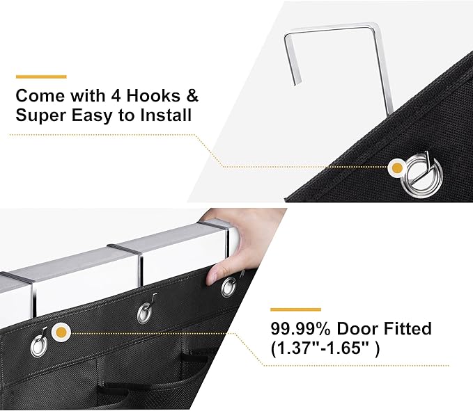 MISSLO 35 Large Pockets Over the Door Shoe Rack for Door Sturdy Oxford Over the Door Shoe Organizer Closet Hanging Shoe Holder Hanger