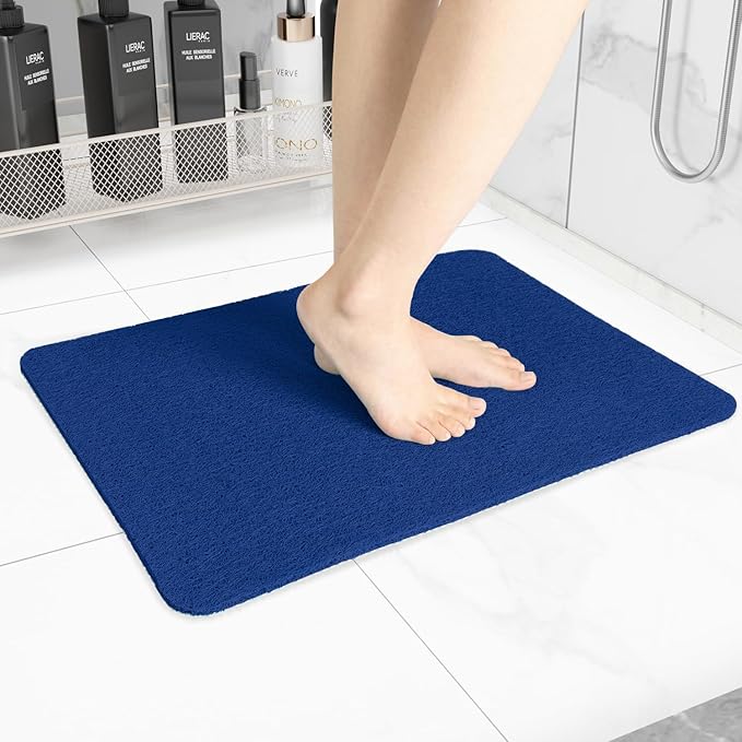 Hargiis Non-Slip Bathtub Mat, Anti Slip Shower Mat, Fast Drying Bathtub Mats, Foot Scrubber Mat, Anti Slip Mat for Tub, Floor, Bathroom, Kitchen, Home, Hotel (Navy Blue 24"×16")