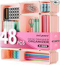 [ 48PCS & 5 Sizes ] Tool Box Organizer Tray, Toolbox Drawer Organizer with Non-Slip Pads, Desk Drawer Divider Set, for Vanity, Desk, Bathroom, Kitchen, Dresser and Home Office Drawers