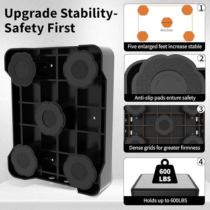 Adjustable Step Stool for Adults, Toddler Step Stools, 660 LBS Capacity Non-Slip Safety Step Platform for Elderly and Kids, Portable Stair Assist for Cars, Bedside, Kitchen, and Shower, Grey