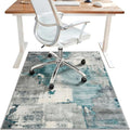 48"x72" Office Chair Mat for Hardwood Tile Floor, Under Desk Carpet Protector for Rolling Computer Chair Mat, Machine Washable Area Rug, Anti-Slip 1/5" Thick Low Pile Thin Vinyl Floor Mat, Black Beige