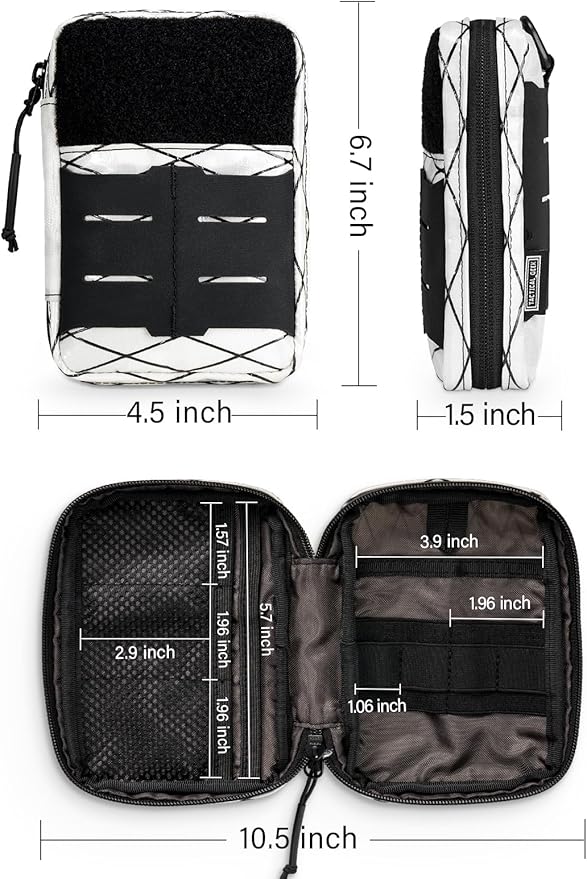 TACTICAL GEEK Block E2.0 EDC Compact Waist Pocket Pouch, Multi-Purpose Molle EDC Pouch Gadget Organizer, Multi-Purpose Molle Tool Pouch for Multitools, Nylon Daily Utility Tool Organizer Bag White