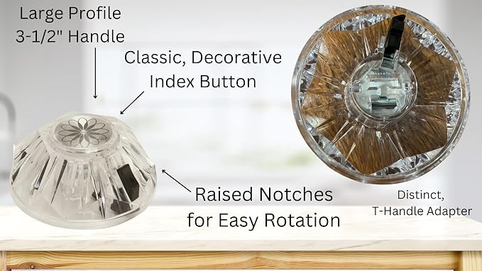 T & T Hardware Single Handle Shower Handle Replacement Compatible with Nibco Freedom Faucets – Durable Construction, Easy Installation, T Shaped Broach, Clear, 3-1/2" Wide