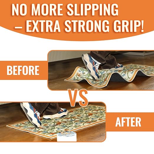 YONGJIN Double Sided Carpet Tape - Heavy Duty Rug Tape Gripper for Hardwood Floors No Damage, Secures Area Rugs, Laminate & Tile (2 Inch x 10 Yards)