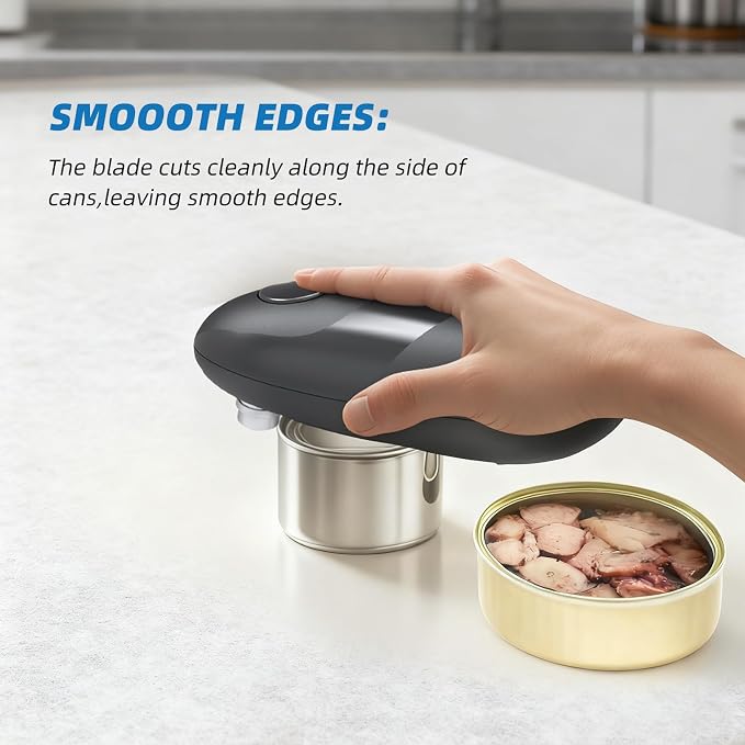 YFL Automatic Electric Can Opener: Battery Operated One Touch Hands Free Smooth Edge - Easy Open Cans, Cat & Dog Food for Seniors & Arthritis Sufferers