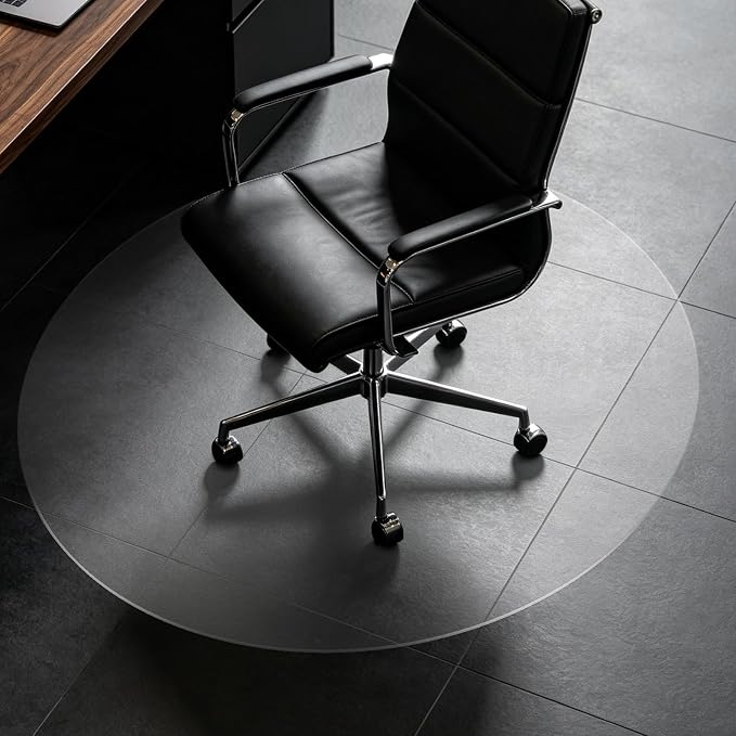 Plastic Chair Mat for Hard Floors, Heavy Duty Anti-Slip Clear Mats Wood/Tile Protector for Rolling Chair, Home & Office Use (48" x 48" Round)