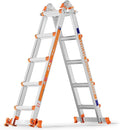 LEVELEVE Telescoping A Frame Ladder, 22FT Multi Position Ladder with Stabilizer Bar & Wheels,330 lbs Security Load for Stairs Home Indoor Outdoor Roof