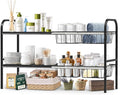 Expandable 2-Tier Under Sink Organizer, 8 Removable Plastic Boards, Tool-Free Installation (Black, 2-Tier 4 Boards and 4 Baskets)
