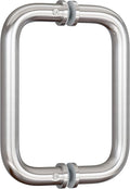 Ranbo Brushed Nickel 6" （CTC） Tubular Back-to-Back Shower Door Handle，3/4" Diameter Pull Handles with Metal Washers, for 1/4"- 1/2" Thick Glass and 1-3/8" - 2-1/6" Thick Wooden or Metal Doors