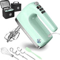 Lord Eagle 9-Speed Digital Hand Mixer Electric Handheld, 500W DC Motor Kitchen Mixer for Cake Baking, Lightweight Egg Beaters with Stain-resistant & Waterproof Storage Bag & 6 Accessories, Green