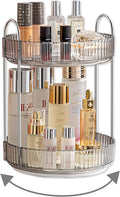 Asayuee 360 Rotating Makeup Organizer for Vanity,Bathroom Countertop Organizer,Spinning Perfume Organizer&Vanity Organizer(Grey-2 Tier)