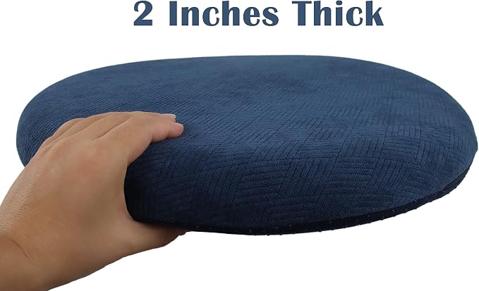 Sigmat Memory Foam Seat Cushion Anti-Slip Soft Round Stool Cushion Chair Pad 20 Inch Grey
