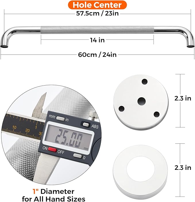Grab Bars for Shower, 2 Pack 24-Inch Anti Slip Shower Handles for Elderly, Safety Shower Grab Bar, Stainless Steel Handicap Grab Bars for Bathroom (Polished Nickel 1" Diameter)