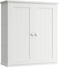Shintenchi Bathroom Wall Medicine Cabinet with 2 Door, Bathroom Storage Organizer Over The Toilet,Space Saving Storage with 3-Tier Shelves,Solid White