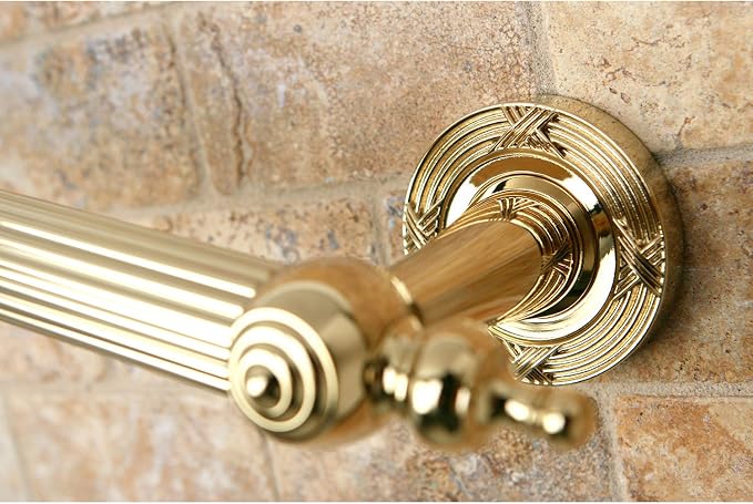 Kingston Brass DR710122 Designer Trimscape Templeton Grab Bar 12-Inch with TL TIP, Polished Brass