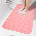 Pink Bathtub Mat Shower Mat Non Slip 17x30 Inch Standard Size, Soft Bubble Bath Tub Mat Shower Mats for Inside Shower Bathroom Floor Mat with Big Suction Cups & Drain Holes, BPA-Free