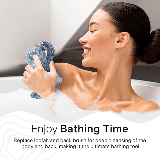 Yiclick Exfoliating Washcloth Towel- Exfoliating Body Scrubber Exfoliator, Back Scrubber for Shower Bath, Exfoliate Rags Wash Cloths, Loofah Lufa Sponge, Body Scrub & Exfoliation Women Men