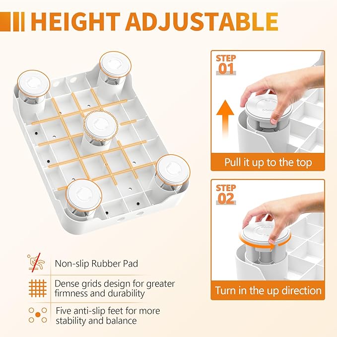 Ronlap One Step Stools for Adults, Portable Safety Step Platform for Seniors Small Plastic Bedside Step Stool Mobility Wide Step Stools Elderly Assistance for Shower Bed Car Stair Outdoor, White-Black