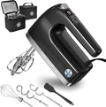 Lord Eagle 9-Speed Digital Hand Mixer Electric Handheld, 500W DC Motor Kitchen Mixer for Cake Baking, Lightweight Egg Beaters with Stain-resistant & Waterproof Storage Bag & 6 Accessories, Black