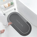 Rubber Bath mats Quick-Drying Non-Slip Bathroom mat Super Absorbent Bath mat Instant Dry Bath mat, Bathroom Rug in Front of The Kitchen Sink, Shower Room, Bathtub, Oval(Dark Grey+16.9x35.4in)