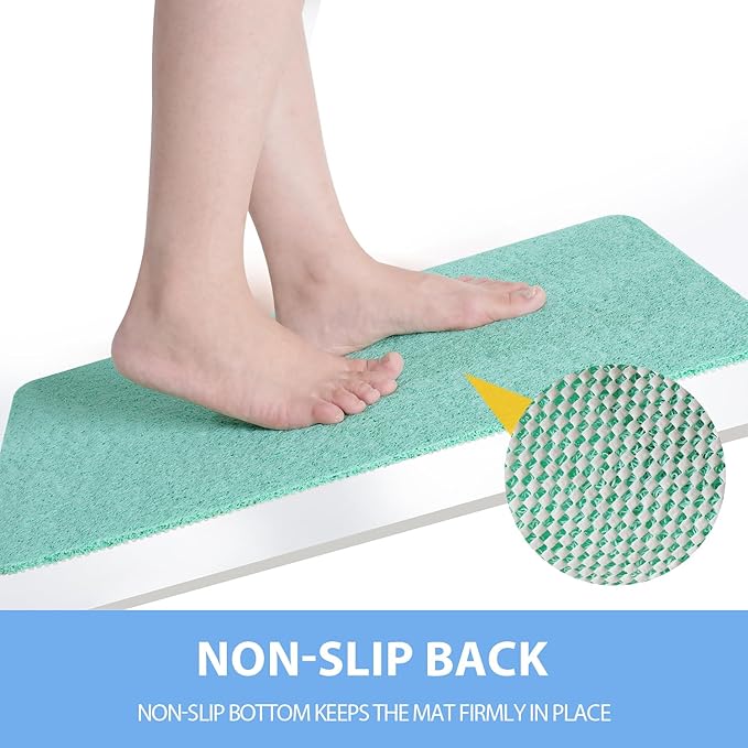 Hargiis Non-Slip Bathtub Mat, Anti Slip Shower Mat, Fast Drying Bathtub Mats, Foot Scrubber Mat, Anti Slip Mat for Tub, Floor, Bathroom, Kitchen, Home, Hotel (Light Green 24"×16")