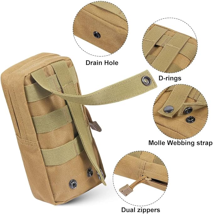 4-Pack Molle Pouch Tactical Molle Pouches Compact Utility EDC Waist Bag Pack
