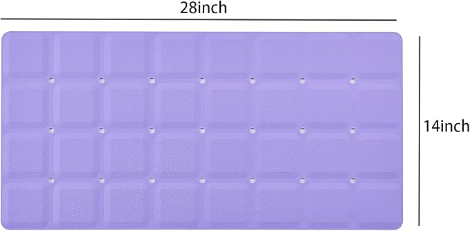 Webos Foldable Non Slip Silicon Bath Mat Bathtub mat Shower mats no Suction Cups for Textured Tub and Reglazed Tub(Foldable-Purple, 28-inch x 14-inch)