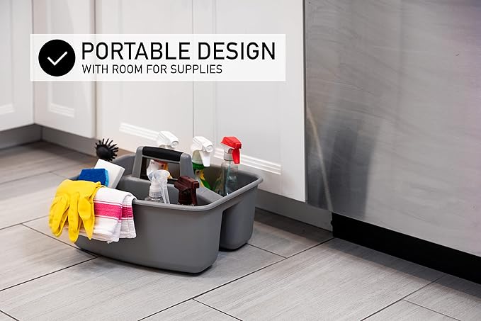 Mighty Tuff Rough and Rugged All-Purpose Cleaning Caddy, Grey/Black 2 Count (CD0170)