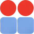 4pcs Jar Opener Gripper Pads, Rubber Can Opener Bottle Lid Cap Gripper Pads for Weak Hands Seniors Elderly Multi-Function Kitchen Coasters Gadgets (Red, Blue)