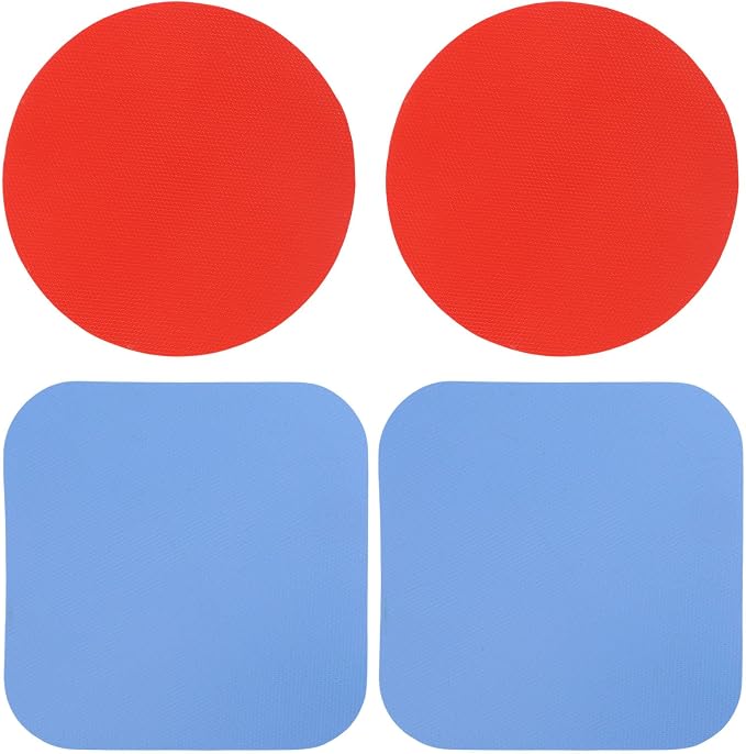 4pcs Jar Opener Gripper Pads, Rubber Can Opener Bottle Lid Cap Gripper Pads for Weak Hands Seniors Elderly Multi-Function Kitchen Coasters Gadgets (Red, Blue)