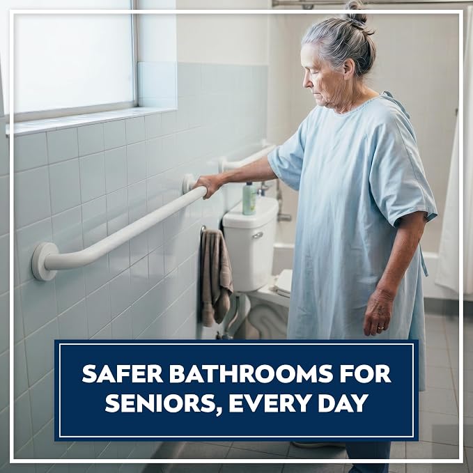 Shower Grab Bars 4 Pack – Complete Bathroom Safety Starter Bundle for Seniors – 16", 18", 24", 32" Lengths, 1.25" Diameter, 500 lb Rated – All-in-One Grab Bar Shower Safety Solution – White